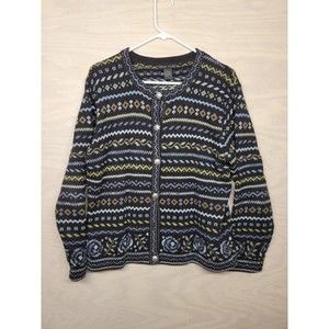 Vintage NOMADIC TRADERS Women's SZ M Sweater Metal Buttons Long Sleeve